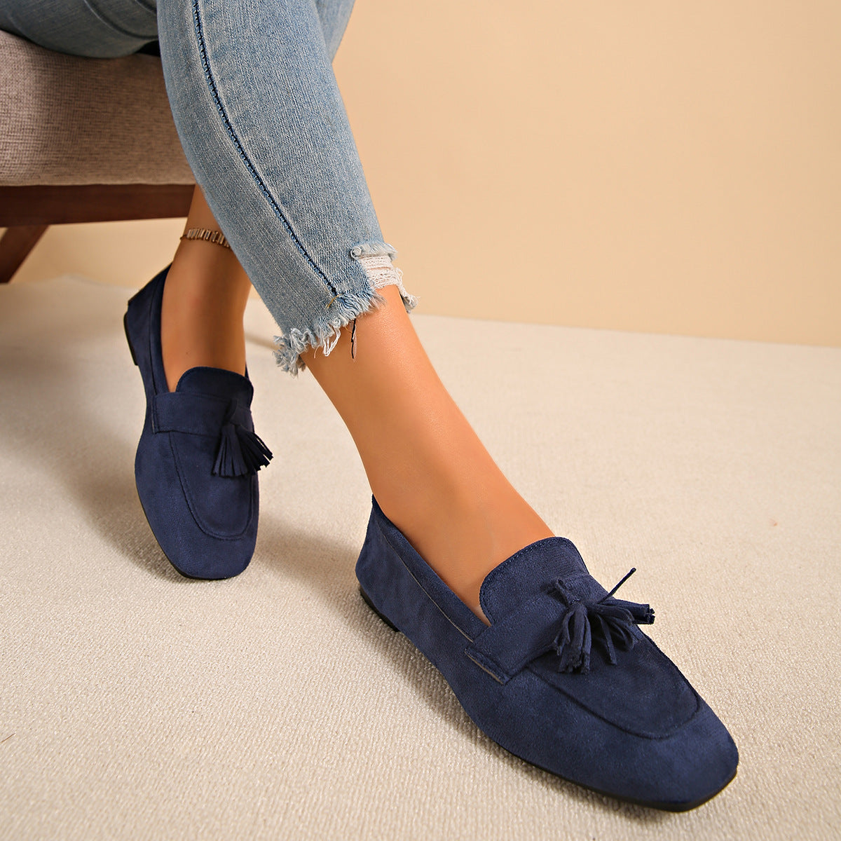 Suede Tassel Loafer
